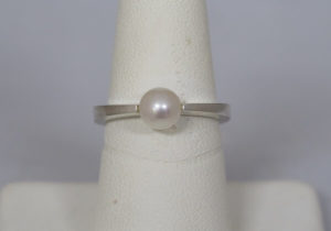 Forged Sterling Silver Ring with Pearl - $250
