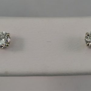 14k White Gold, .58ctw Diamond Stud Earrings - $1,400