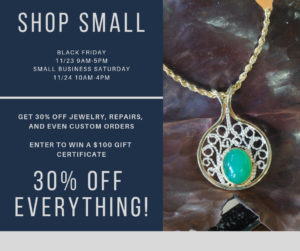 30% off for Black Friday and Small Business Saturday